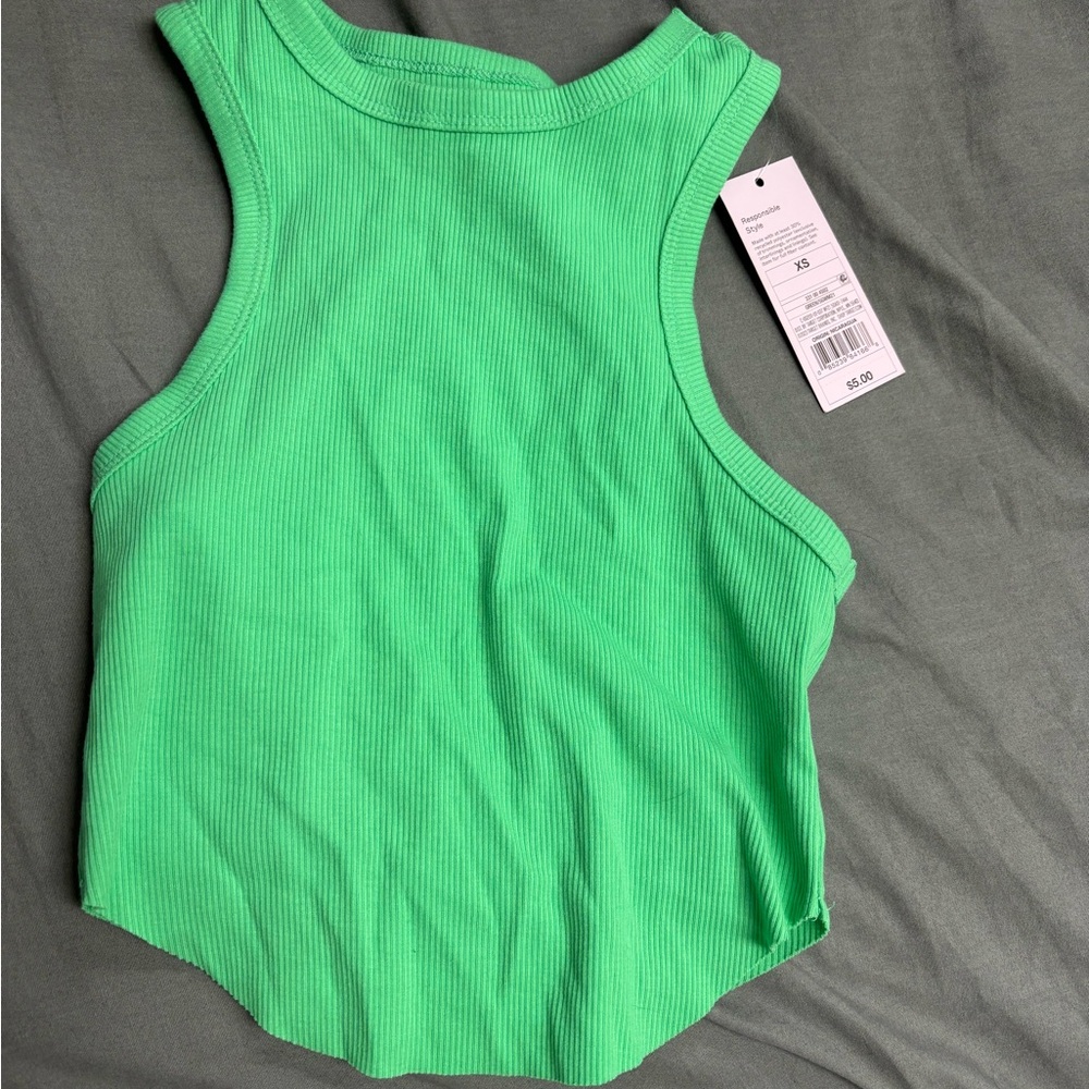 Green tank top